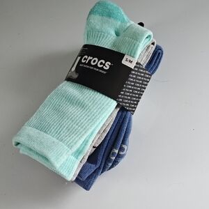 CROCS Women's Socks - Mint, Gray, and Blue